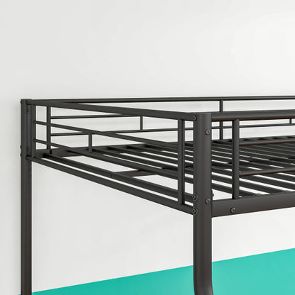 Heavy Duty Metal Bunk Bed Full Over Queen Bunk Bed Frame for Adults, Noise Free Frames, No Boxing Spring Needed