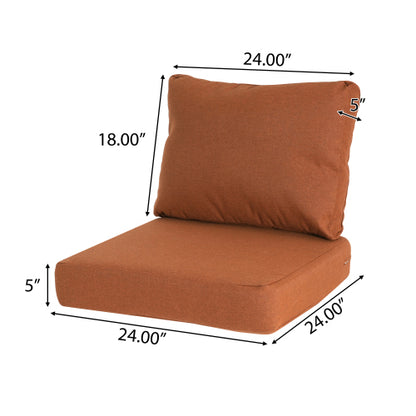 Noah Outdoor Club Chair Cushion Set, Seat Cushion and Back Cushion, Orange