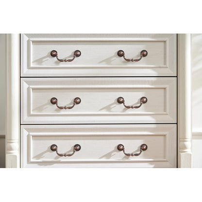 Farmhouse Style 5 Drawer Dresser Chest with Base Wooden Rustic Chest of Drawers, Storage Dresser Organizer for Bedroom, Living Room, Beautiful Sturdy and Durable