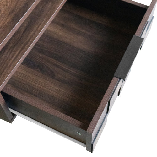 78 Inch Modern TV Stand with Storage Cabinets Walnut Media Console