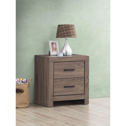 Barrel Oak 2-Drawer Nightstand