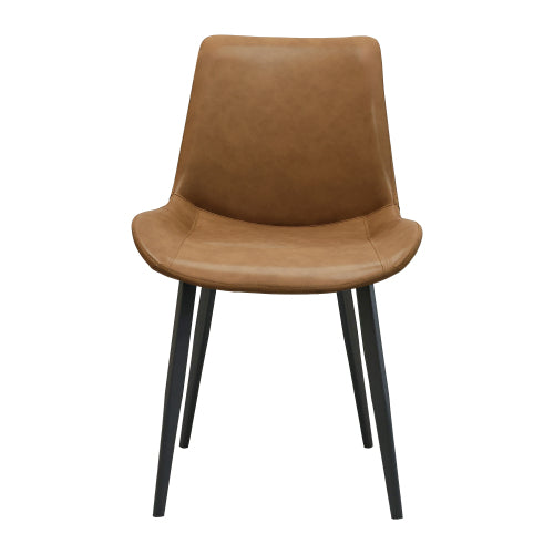 Brown Upholstered Dining Chairs with Metal Legs, Modern Side Chairs for Kitchen, Living Room & Meeting Room