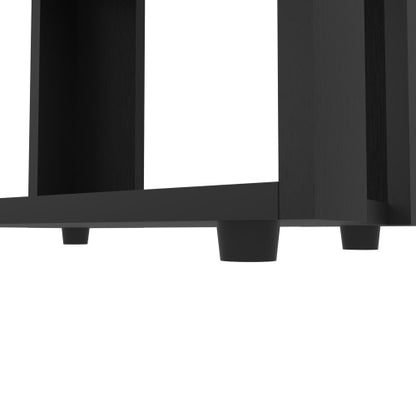Black Melamine 3-Tier Minimalist Open Storage Bookcase