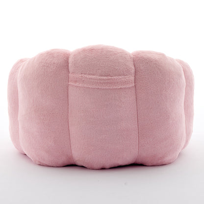 Pink Lotus-Shape Compression Bean Bag Sofa with Pull Ring, No Assembly