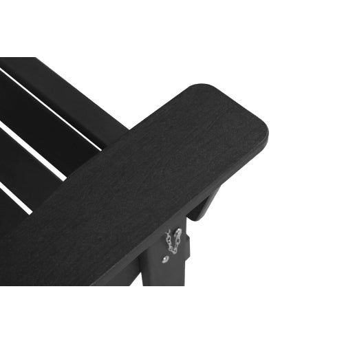 HDPE Folding Chair with Dual Cup Holder - Composite Chair with Wood Texture- Gray