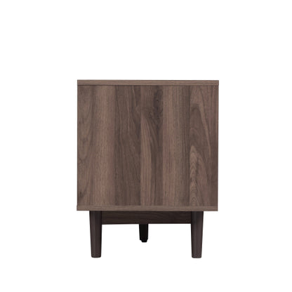 76.8 inch Dark Brown PE Rattan TV Stand Soft Close Cabinets For 85 Inch Large Screen TV