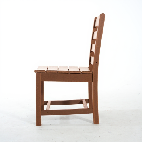 Brown Armless Outdoor Chairs – HDPE Material set of 2