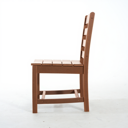 Brown Armless Outdoor Chairs – HDPE Material set of 2