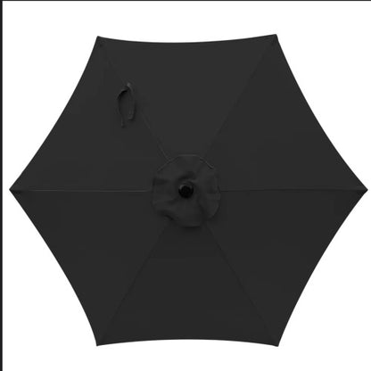7.5 Feet Black Market Umbrella with Crank Lift & Tilt. UV-Resistant Canopy for Pool, Backyard & Patio (Without base)