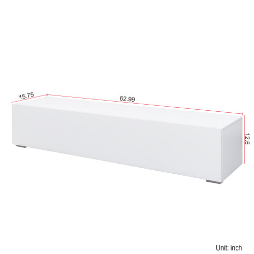 Wall Mount Floating Particle Board TV Stand Drop Down Cabinet Media Shelf For Living Room Bedroom