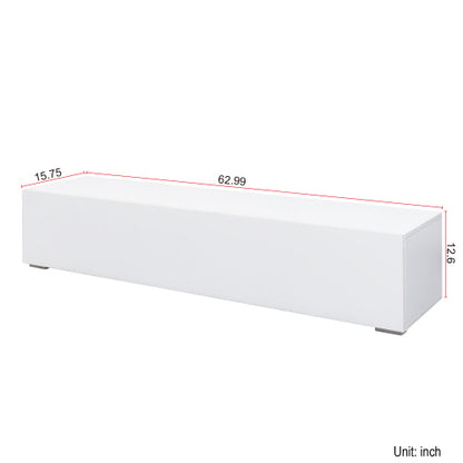 Wall Mount Floating Particle Board TV Stand Drop Down Cabinet Media Shelf For Living Room Bedroom