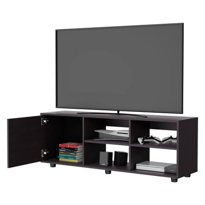 Wengue 51 inch TV Stand with Door and Open Shelf Storage