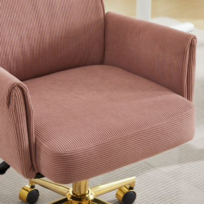 Mid-back liftable office chair, striped fabric, and ergonomically designed, is an excellent choice for working, studying or relaxing. The mid-back design provides a better sitting experience.Pink