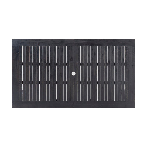 Outdoor Expandable Acacia Wood Dining Table, Dark Grey