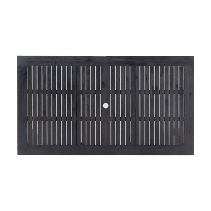 Outdoor Expandable Acacia Wood Dining Table, Dark Grey