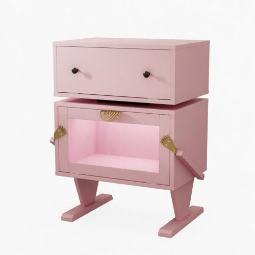 Pink Robot LED Nightstand