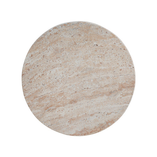 Outdoor/Indoor Lightweight Concrete Side Table,Travertine Finish