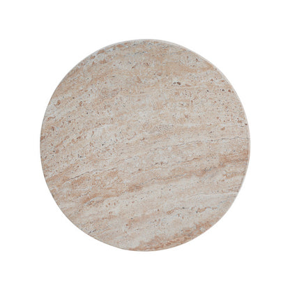 Outdoor/Indoor Lightweight Concrete Side Table,Travertine Finish