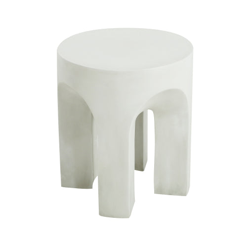 Outdoor MGO Round Top Side Table/End Table, Living Room Accent Table,Antique White