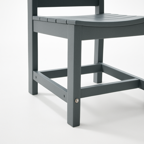 Grey Armless Outdoor Chairs – HDPE Material set of 2