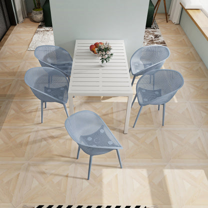 Holiday - 2-Pack Modern Lounge Chairs – Indoor/Outdoor All-Weather PP Plastic, Lightweight for Patio, Beach, Living Room (Light Baby Blue)