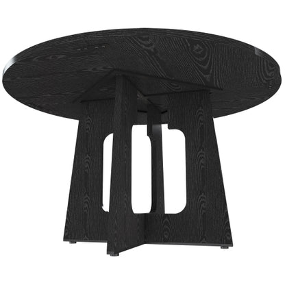 47 Inch Round Wood Grain Dining Table