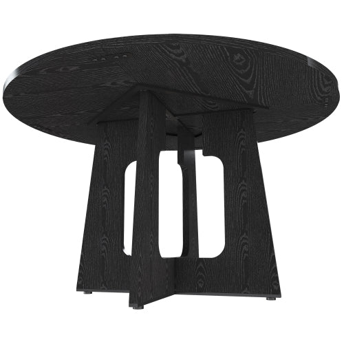 47 Inch Round Wood Grain Dining Table
