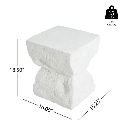 Cleo Outdoor Paito Modern Minimalist MGO Side Table, White