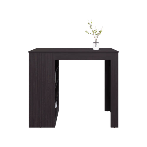 Counter Table with 4 Storage Shelves, Compact Home Bar, Dinning Room or Kitchen Furniture, With Space-Saving Modern Design