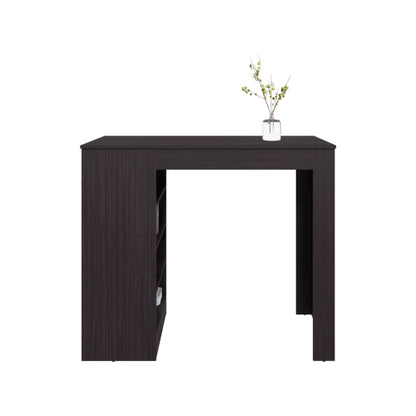 Counter Table with 4 Storage Shelves, Compact Home Bar, Dinning Room or Kitchen Furniture, With Space-Saving Modern Design