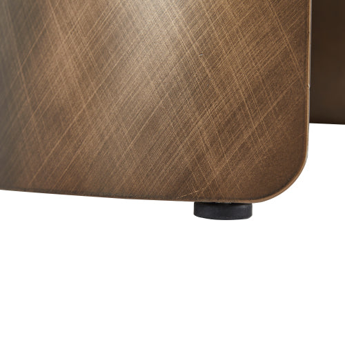 Retro Round Dining Table with Storage Layer, Walnut