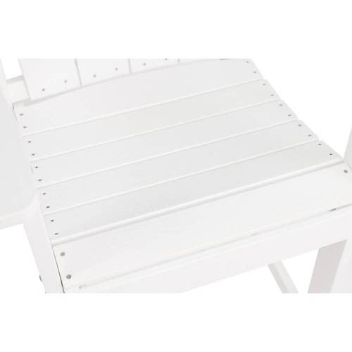 Lounge chair White color, suitable for all seasons: Outdoor lounge chair, made of sturdy HIPS material, equipped with 304 stainless steel accessories.