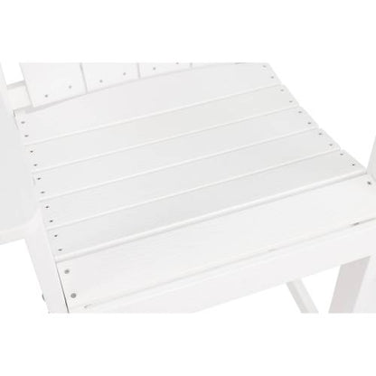 Lounge chair White color, suitable for all seasons: Outdoor lounge chair, made of sturdy HIPS material, equipped with 304 stainless steel accessories.