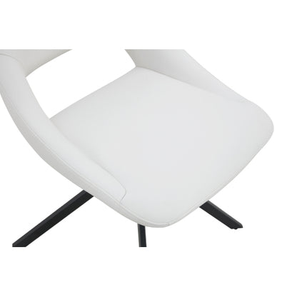 Swivel PU Leather Dining Chairs with Auto-Return, Set of 4, White