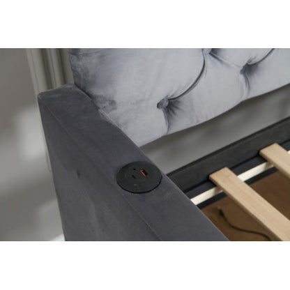 Twin Size Upholstered Daybed with 2 Storage Drawers and USB Charging Design, Velvet Upholstered Daybed Frame, Twin Sofa Bed for Living Room Bedroom, No Box Spring Needed,Plush Velvet Fabric