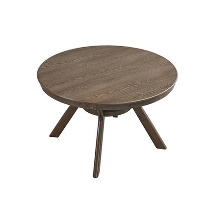 47.24 Inch Round Rubber Wood Dining Table with Pedestal Base