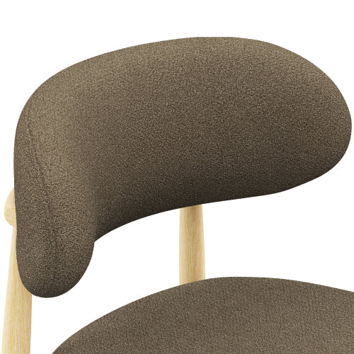 Lamb-Wool-Look Upholstered Metal Dining Chairs, Set of 2, Coffee