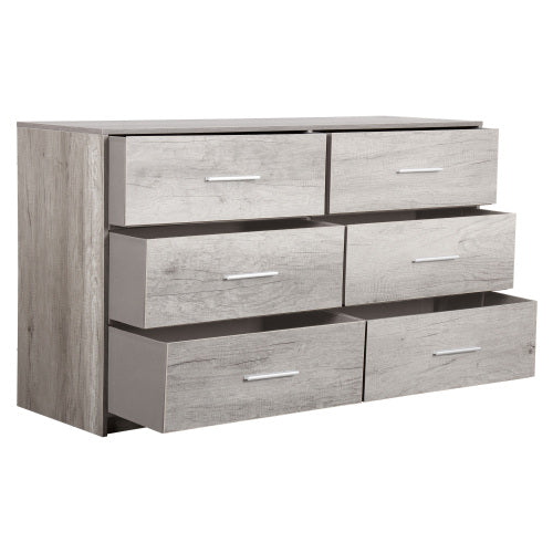 6-Drawer Dresser with Large Fabric Drawers, Grey
