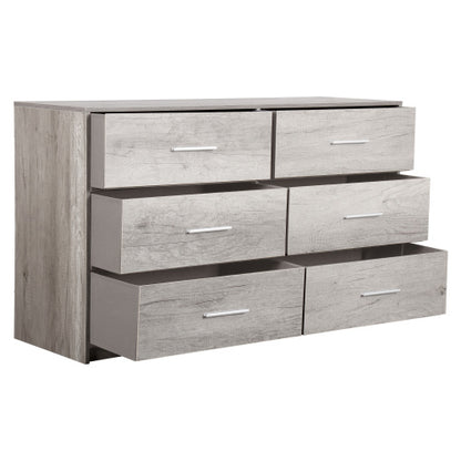 6-Drawer Dresser with Large Fabric Drawers, Grey