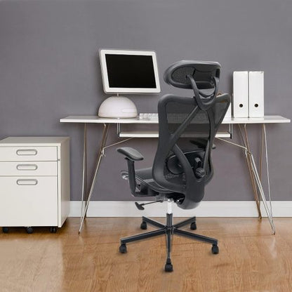 Office Chair,Ergonomic Office Chairs with Wheels,Adjustable Lumbar Support,Armrest,Headrest-Tilt High Back Desk Chair with Mute Wheel for Office, Home, Gaming