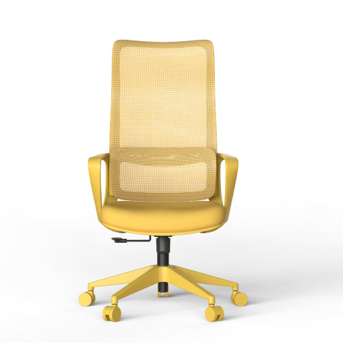 Modern EErgonomic Colorful Office Chair 300lb (About 149.7kg) Home Office Mesh Breathable High Back, With Adjustable Lumbar Support Computer Chair, Integrated Molded Foam Seat Cushion, Fireproof (Yellow) xecutive Mesh Office Task Chair Ergonomic Design