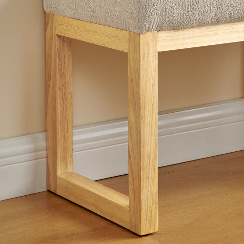 Shoe-changing bench, a shoe-changing bench with a wooden frame and a soft cushioned seat, can be placed freely and is suitable for small spaces without taking up much space -Brown