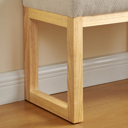 Shoe-changing bench, a shoe-changing bench with a wooden frame and a soft cushioned seat, can be placed freely and is suitable for small spaces without taking up much space -Brown