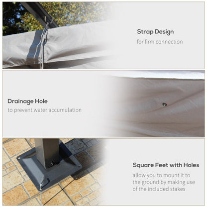 11.5' x 11.5' Retractable Pergola Canopy, Outdoor UV Protection & Sun Shade, Steel Frame for Garden, Grill, Patio, Backyard, Gray