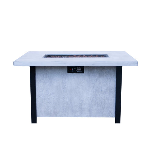 44" W x 25" H Outdoor Patio Propane Gas Fire Pit Table - 50,000 BTU High-temperature-resistant carving process for environmentally friendly materials with the effect of charcoal grain
