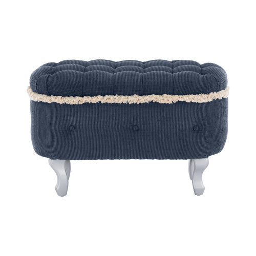 29.5'' Storage Ottoman Bench Tufted Upholstered End of Bed Bench with Fringe