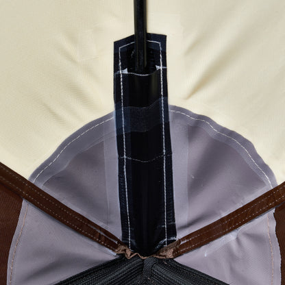 Pop Up Gazebo Tent, Pop-Up Screen Tent 6 Sided Canopy Sun Shelter with 6 Removable Privacy Wind Cloths & Mesh Windows, 12.5x12.5FT Quick Set Screen Tent with Mosquito Netting, Brown