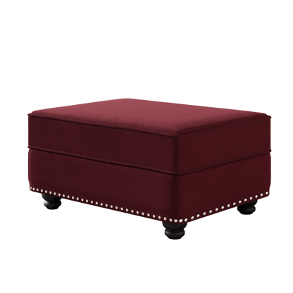 Burgundy Modular Velvet Ottoman, Matching Sofa Footstool, 31.5 inchx23.6 inchx16.5 inch, 300 LBS Capacity for Apartment & Living Room