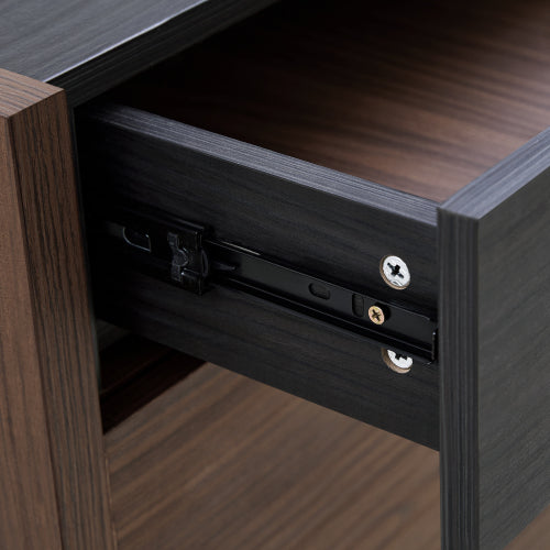 32.5 inch-58.8 inchW 40 inchH Multifuctional Storage Cabinet, Buffet Sideboard Cabinet with Drawer, Corner Cabinet for 44 inchH Window decor, Livingroom, Hallway, Entryway, Kitchen & Office  - Black & Walnut