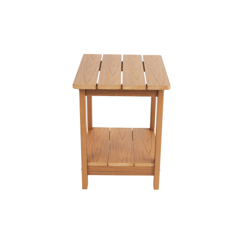 Wood-grain imitation wood side table, simple yet with a touch of texture. A small tabletop for outdoor picnics.